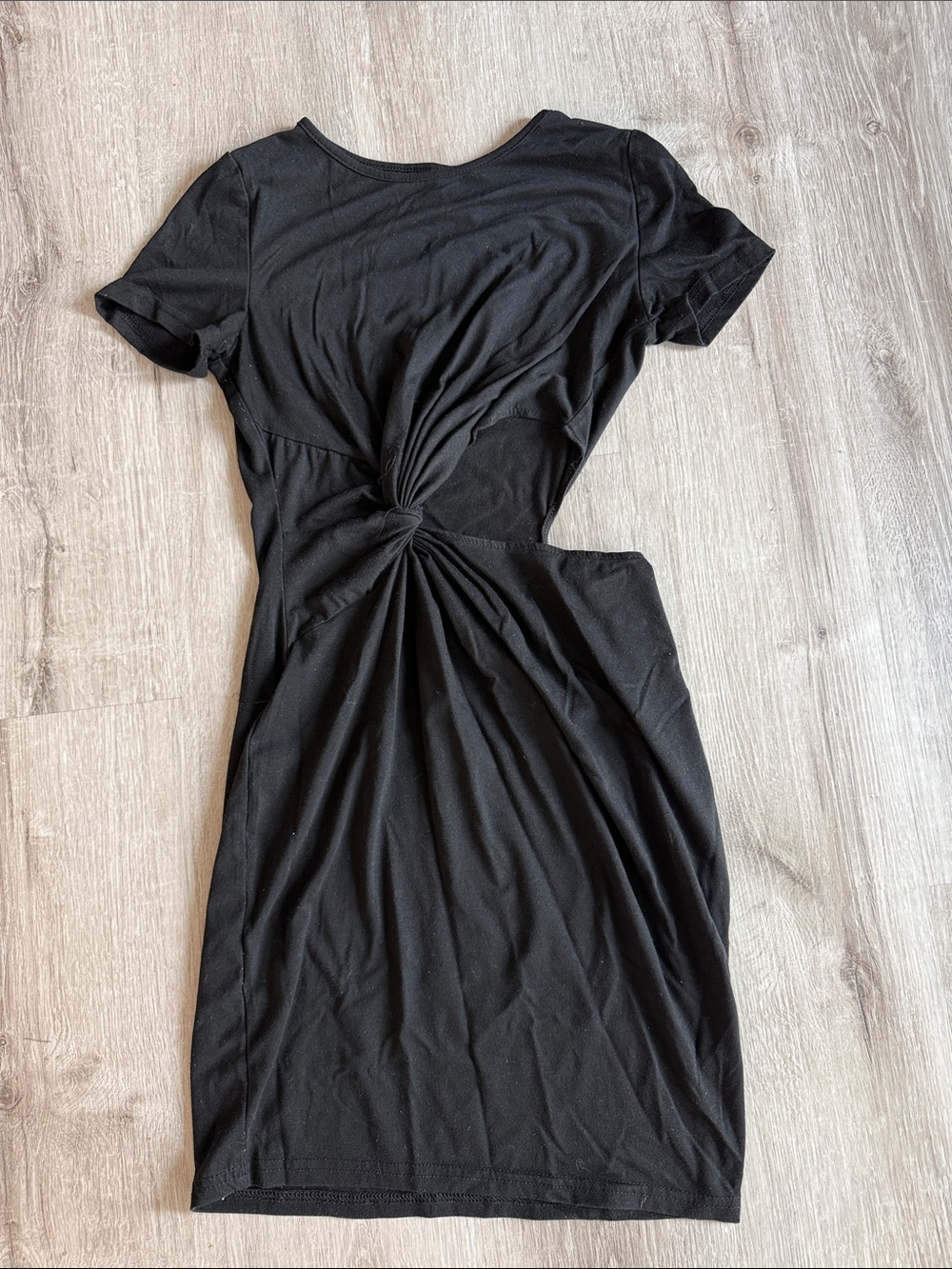 SHEIN Black Twist-Knot Mini Dress
